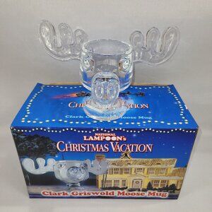 National Lampoons Christmas Vacation Clark Griswold Moose Mug Clear Glass